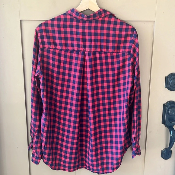 Grayson The Hero Checked Button down Top Size 1=S. Navy/Pink - Picture 12 of 12